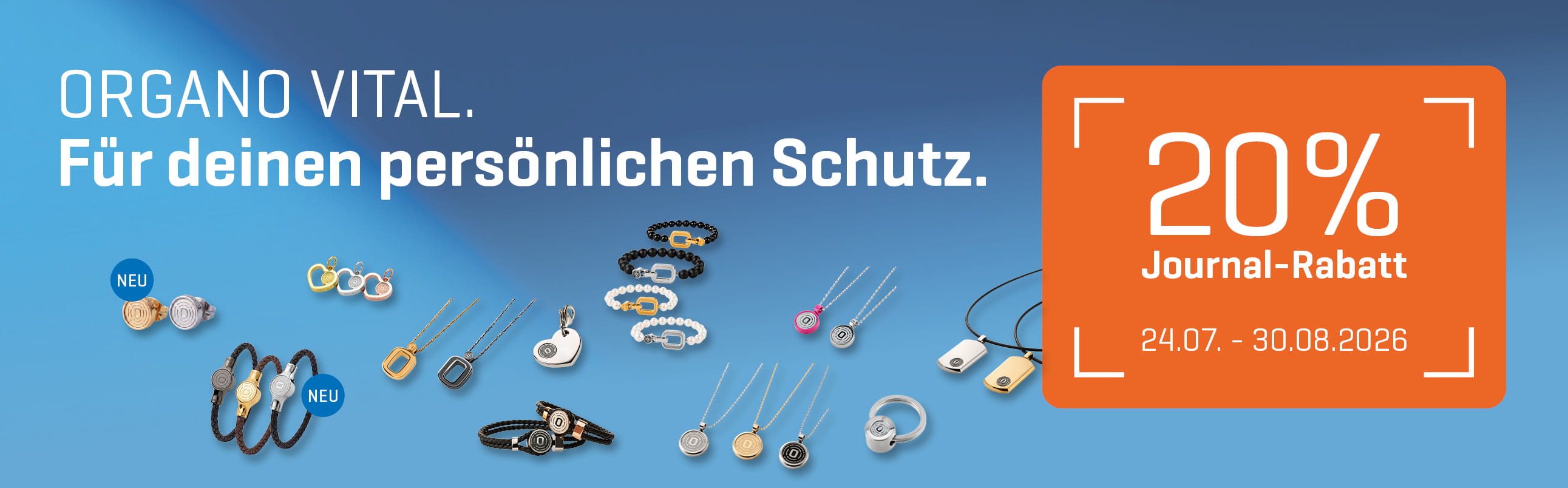 Journal-Aktion Vital: Aktionsbanner für ORGANO Produkte