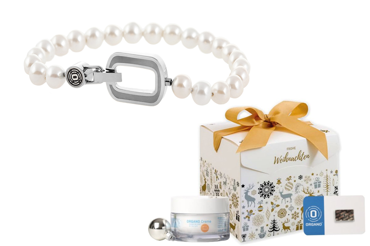 ORGANO Weihnachtsset – Perlen-Armband edelstahl